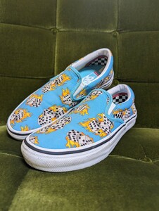 VANS SLIPON skateboarding SYNTH BLUE バンズ　スリッポン　総柄　サイコロ柄　スケートボーディング