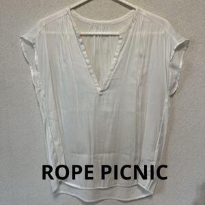 ROPE PICNIC(ロペピクニック) ホワイト Vネック 半袖シャツ