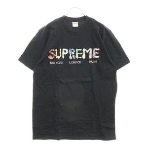 SUPREME シュプリーム 18SS Rocks Tee ロックス フロントロゴ クルーネック 半袖Tシャツ カットソー ブラック