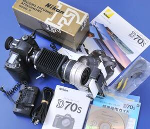 NIKON D70s + SIGMAAF28-80mm F3.5-5.6 Ⅱ 充電器・電池・取説付・カタログなど・上級者用ベローズ接写セット付属いろいろ!!