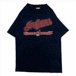 リー クリーブランド・インディアンス Tシャツ 半袖 ネイビー Lee 古着 メンズ M MLB 野球 スポーツチーム 2007 クリーニング済み