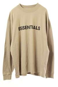 Fear of God ESSENTIALS プリント ロング Tシャツ XL グレージュ フィアオブゴッド KL4CQCQB46