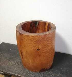 日本のヴィンテージ 天然木 臼 うす 木製 古民家 インテリア 置物 フラワーベース 古道具