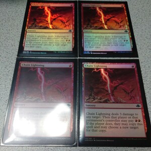 MTG DMR 稲妻の連鎖 英語foil 四枚セット Chain Lightning 即決