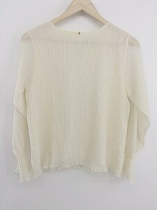 ◇ natural couture ナチュラルクチュール シワプリーツ 長袖 シフォン ブラウス アイボリー レディース P