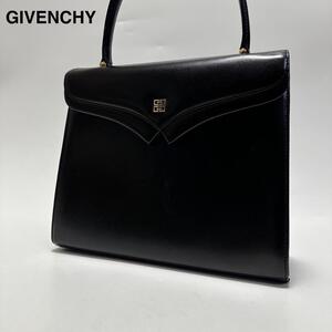 i41【美品】ジバンシー　GIVENCHY　4Gロゴ　レザー　ブラック　黒　ハンドバッグ　フォーマル