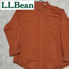 126◇L.L.Bean　長袖シャツ　コットン　古着　オレンジ　シンプル　カナダ