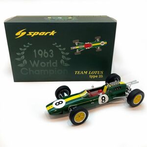 tu074s　spark スパークモデル 1963 ワールドチャンピオン チーム ロータス type25 1/18スケール TEAM LOTUS ※中古　【津山店】