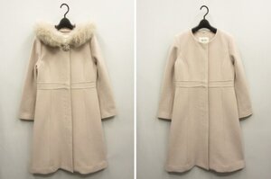 レッセパッセ LAISSE PASSE定価￥97900(税込) アンゴラ混　ファー×ブローチ付き　プリンセスコート◆サイズ38