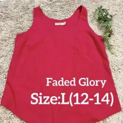 ・Faded Glory 赤 タンクトップ 薄手 ノースリーブ