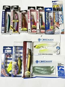 ルアー　ジグ等　未使用品　12点セット ダイワ　デュオ　オーナー　ブルーブルー　メガバス　コアマン　シーバス　ツバス　マゴチ狙いに