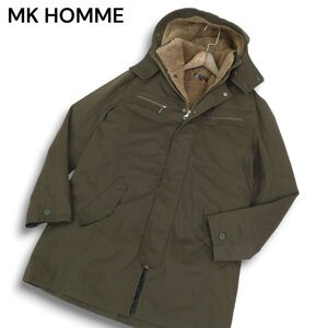 MK HOMME ミッシェルクラン オム 秋冬 裏ボア 中綿 ライナー付き★ モッズ コート Sz.51　メンズ　C4T10850_B#N