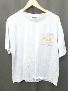 ◇ ⊂ RUSTY ラスティ 半袖 Tシャツ カットソー サイズL ライトブルー イエロー レディース メンズ P