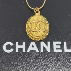 CHANEL ココマーク ネックレス トップ ペンダント  ゴールド ラウンド