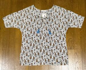 新品「CRACKERS」総ペイズリー柄 半袖 カットソー White SIZE:L ペルー製 タッセル付き