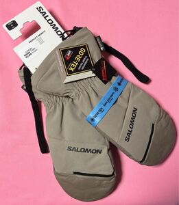 サロモン SALOMON PROPELLER MITTEN GORE-TEX LC1900200 ミトングローブ ゴアテックス sizeM 本革 ベージュ 新品未使用タグ付 手袋