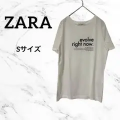 ザラ　Tシャツ　半袖　ホワイト　S 英語ロゴ　タグ付き　夏