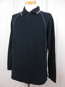 アクアスキュータム　Aquascutum　長袖ポロシャツ　黒　L