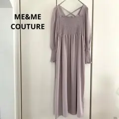 美品★ME&ME COUTURE ギャザーロングワンピース　パープル