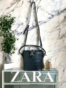 ZARA クロコ押し 2Wayバッグ ショルダーバッグ ハンドバッグ