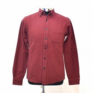 DELUXE CLOTHING （デラックス クロージング）THE BIRDS 千鳥格子 ネルシャツ B.D SHIRT 長袖ボタンダウン S RED MADE IN JAPAN COTTON