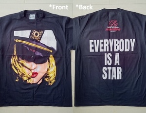 ★［ XL ］「 MADONNA マドンナ the girlie show Everybody Is A Star バンド ビンテージスタイル プリント Tシャツ 」新品