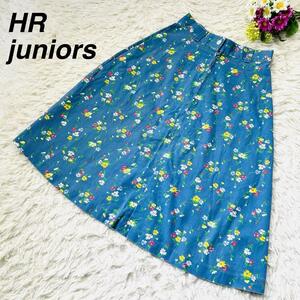 NS00162 HR juniors フレアスカート 花柄 膝丈 前ファスナー レトロ Sサイズ