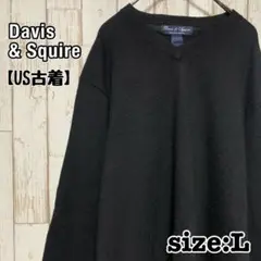 US古着　Davis & Squire メリノウール　薄手ニット　a0094