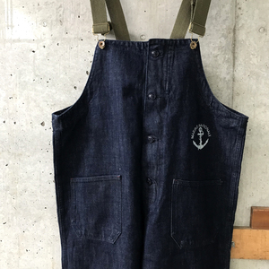 新品 Maden Workwear デニム デッキ オーバーオール u.s navy デッキパンツ ワーク ミリタリー ヴィンテージ ビッグサイズ 大きいサイズ