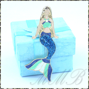 [BROOCH] Lapel Pin Mermaid Princess エナメル彩色 ビューティフル マーメイド 人魚姫 ジャケット スーツ襟PINS ゴールド ピンブローチ