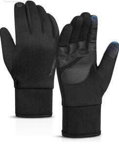 手袋 メンズ 防寒手袋　ランニンググローブ タッチパネル機能対応　ブラック