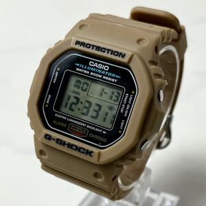 【人気モデル】 実働 CASIO G-SHOCK DW-5600E カシオ Gショック デジタル クオーツ メンズ 腕時計 ウォッチ 稼働品 ベージュ