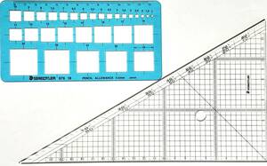 STAEDTLER ステッドラー 976 18 角定規 テンプレート レイアウト用方眼三角定規 セット