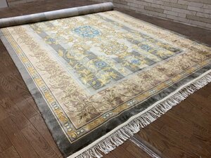 中国段通 中国シルク 高級 絨毯 168×244cm ラグ カーペット 手織り インテリア 未使用品 MT51264