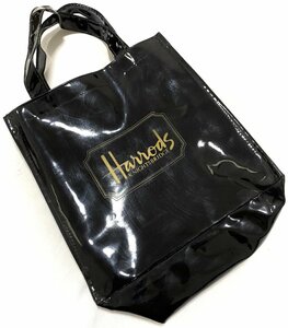 Harrods ハロッズ 撥水トートバッグ ハンドバッグ ブラック 黒 25×24×12cm