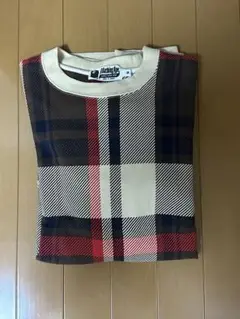 A BATHING APE CHECK BAPE WIDE CREWNECK