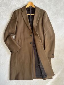 【美品】19AW 定価7.5万 KAZUYUKI KUMAGAI ATTACHMENT メルトンチェスターコート サイズ2 (M) キャメル カズユキクマガイアタッチメント