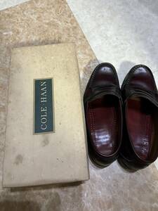 コール ハーン アメリカ製 COLE HAAN 高級 コインローファー ボルドー 本革 レザー ハンドメイド　06495 US 8.5E（約26.5cm）メンズ