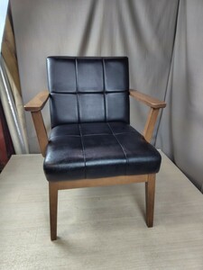AI88】 アームチェア ダイニングチェア 1シーター 椅子 ブラック 木製