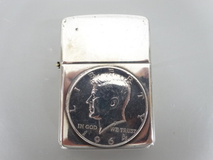 2007年製 ZIPPO ジッポ STERLING SILVER スターリング シルバー ARMOR アーマー 1964 LIBERTY ケネディ リバティ コイン 立体 銀 ライター