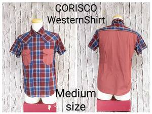 ★送料無料★ CORISCO シャツ コリスコ ウエスタンシャツ メンズ 半袖シャツ Medium