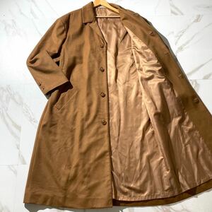 極美品/カシミヤ100%●パパス PAPAS【マキシ丈 キャメル 極暖 XXL相当】チェスターコート ロングコート カシミア 着丈120cm!! メンズ 秋冬