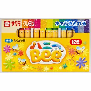 （まとめ買い）サクラクレパス クレヨン 水性タイプ ハニーBee 12色セット WY12R1 〔×10〕