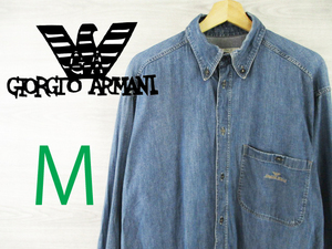 ARMANI JEANS●アルマーニジーンズ イタリア製＜コットン デニム 長袖シャツ＞●M456c