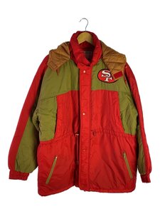 NFL◆49ERS JACKET/ベンチコート/コート/M/ナイロン/レッド