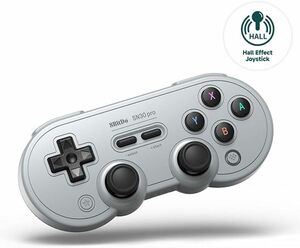 シルバー 8Bitdo SN30 Pro ワイヤレスBluetoothコントローラー ジョイスティック付き ランブルバイブレーショ