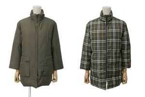 TH4104●リバーシブル*バーバリー/BURBERRY*ダウンジャケット*コート*スタンドカラー*ノバチェック柄*size kid