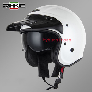新品バイクヘルメットグラスファイバージェットヘルメット バイザー付き 内蔵サングラスハーレージェットヘルメット4色