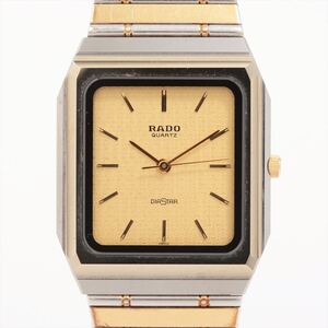 【動作確認済】 RADO quartz DIASTAR シャンパン文字盤 ラドー ダイヤスター 稼働品 スクエア 腕時計メンズ バックル破損 現状販売 SS QZ