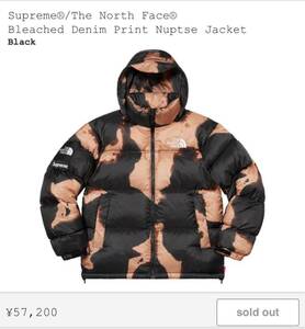 ☆Supreme The North Face TNF Bleached Nuptse Jacket 黒 S シュプリーム ノースフェイス ヌプシ ダウン boxlogo 新品 送料込